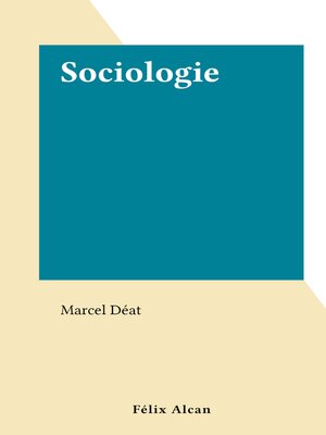 cover image of Sociologie